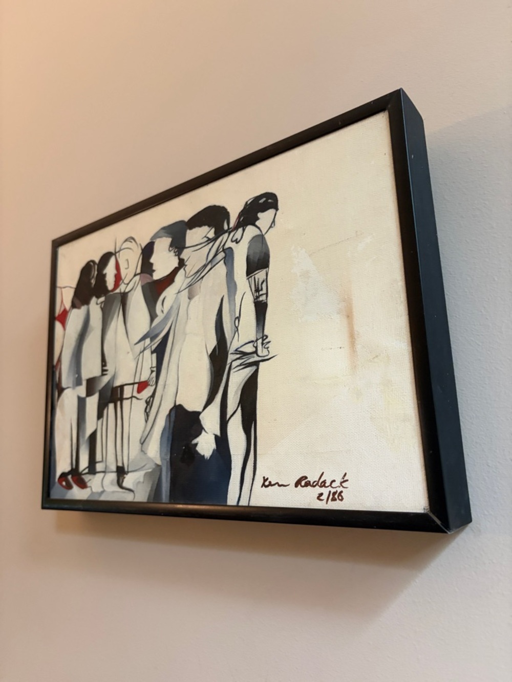 1980 Ken Radack Signed Abstract Modernist Figurative Painting Art Framed Artwork - Picture 7 of 16